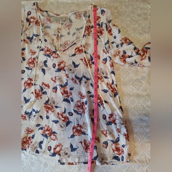 Abercrombie and Fitch floral blouse size small like new boho open back - Picture 7 of 7